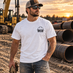 Hole Inspector white tee lifestyle front